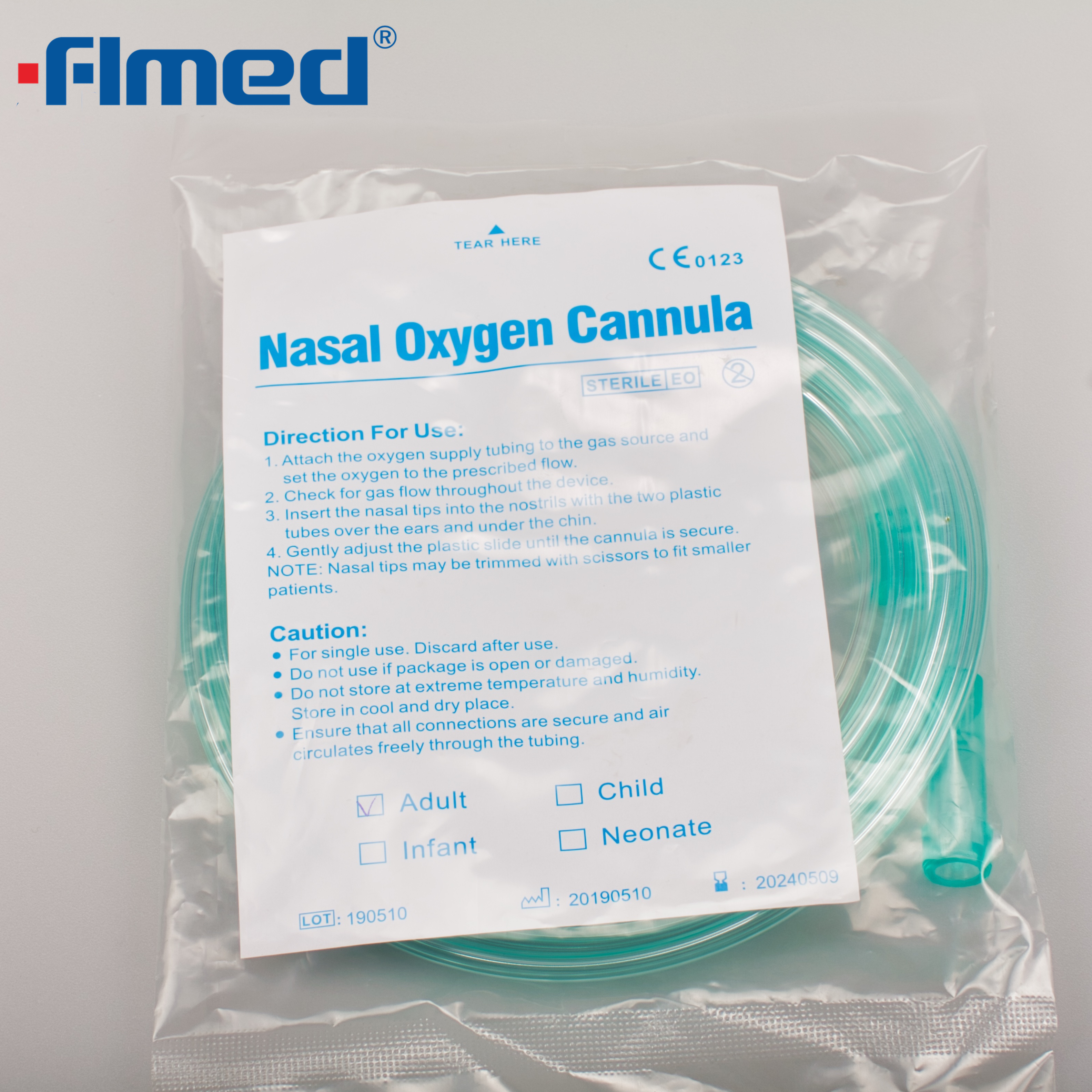 Cánula de oxígeno nasal