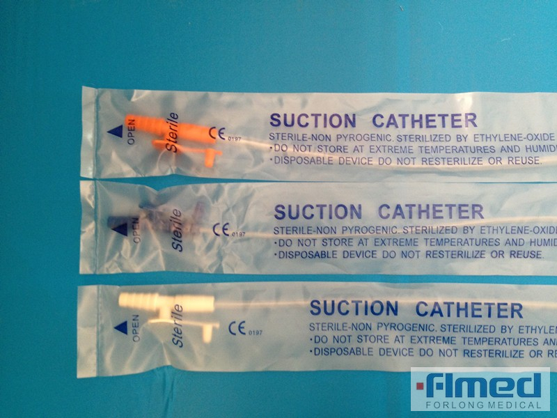 Control de pulgar del catéter de succión de PVC estéril en el grado meídico