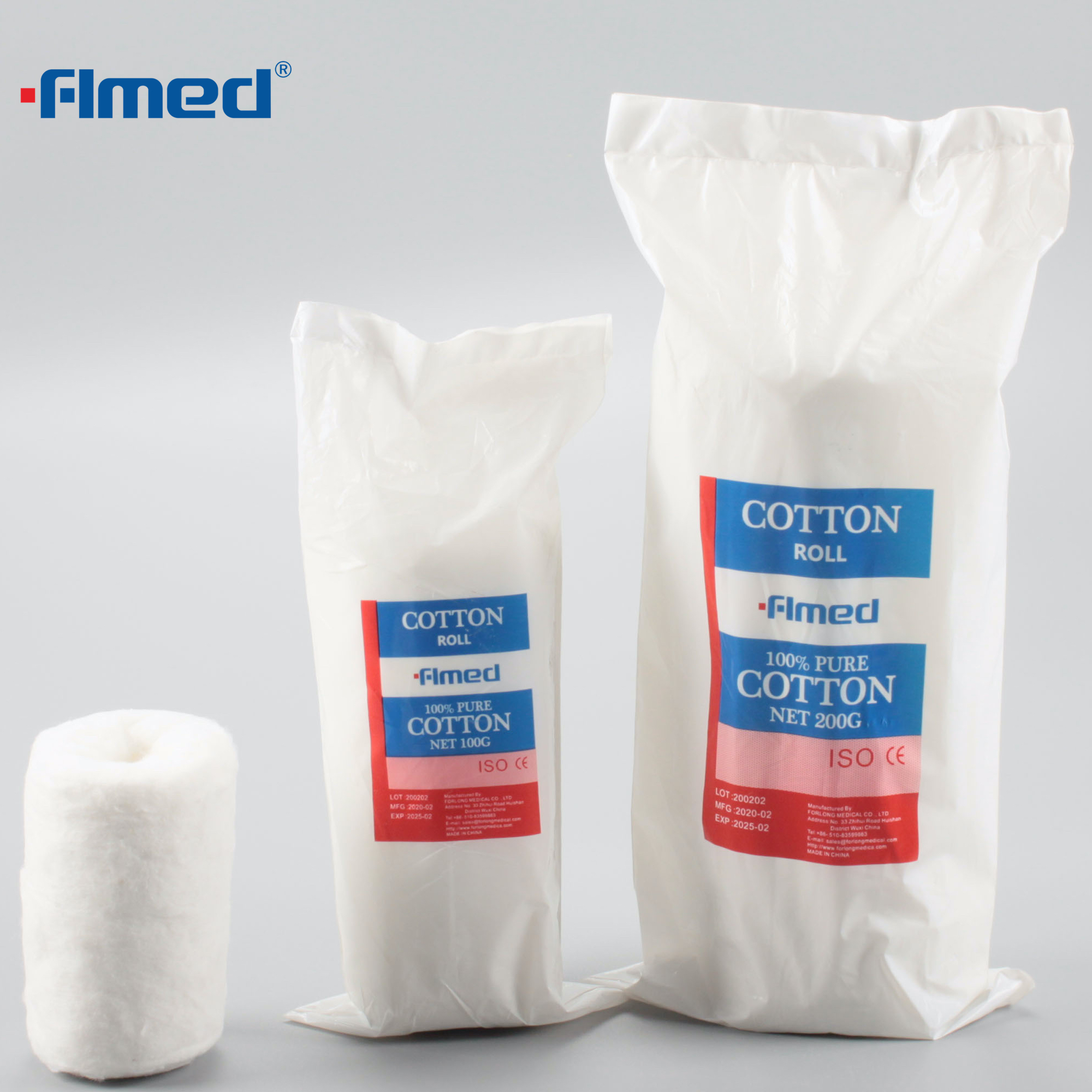 Rollo de algodón de algodón de algodón 100% de algodón 100% de algodón.